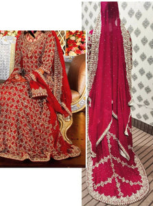 Stylish Red Bridal Lehanga | Women Bridals | Medium | Preloved