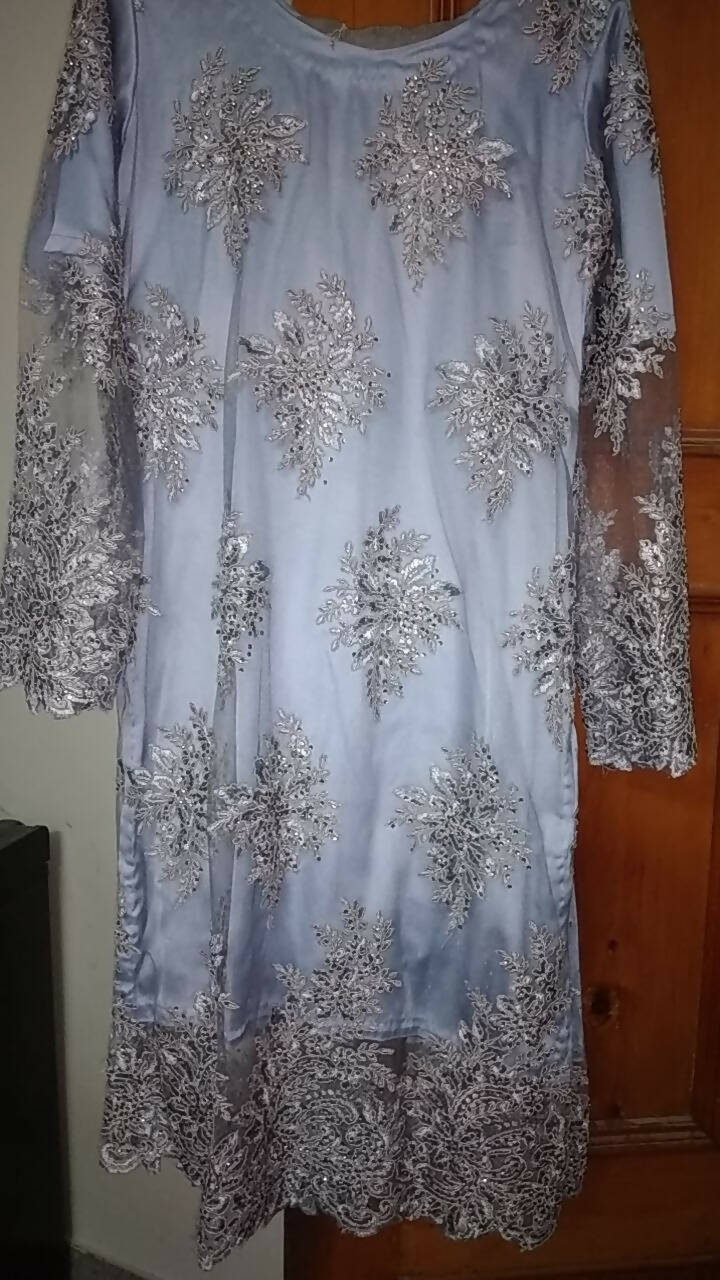 Silver Net Suit | Women Locally Made Formals | Large | Preloved