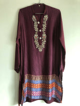 Maroon Silk Kurta | Women Locally Made Formals | Large | New