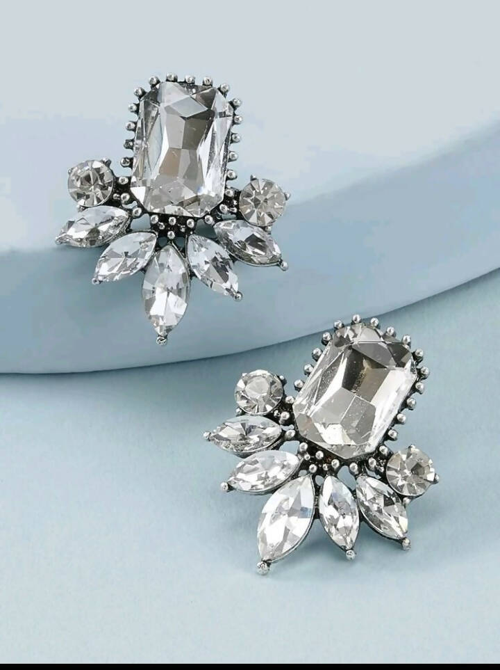 Shein | 1 Pair Gem Stone Decor Hoop Earrings | Women Jewelry | Brand New