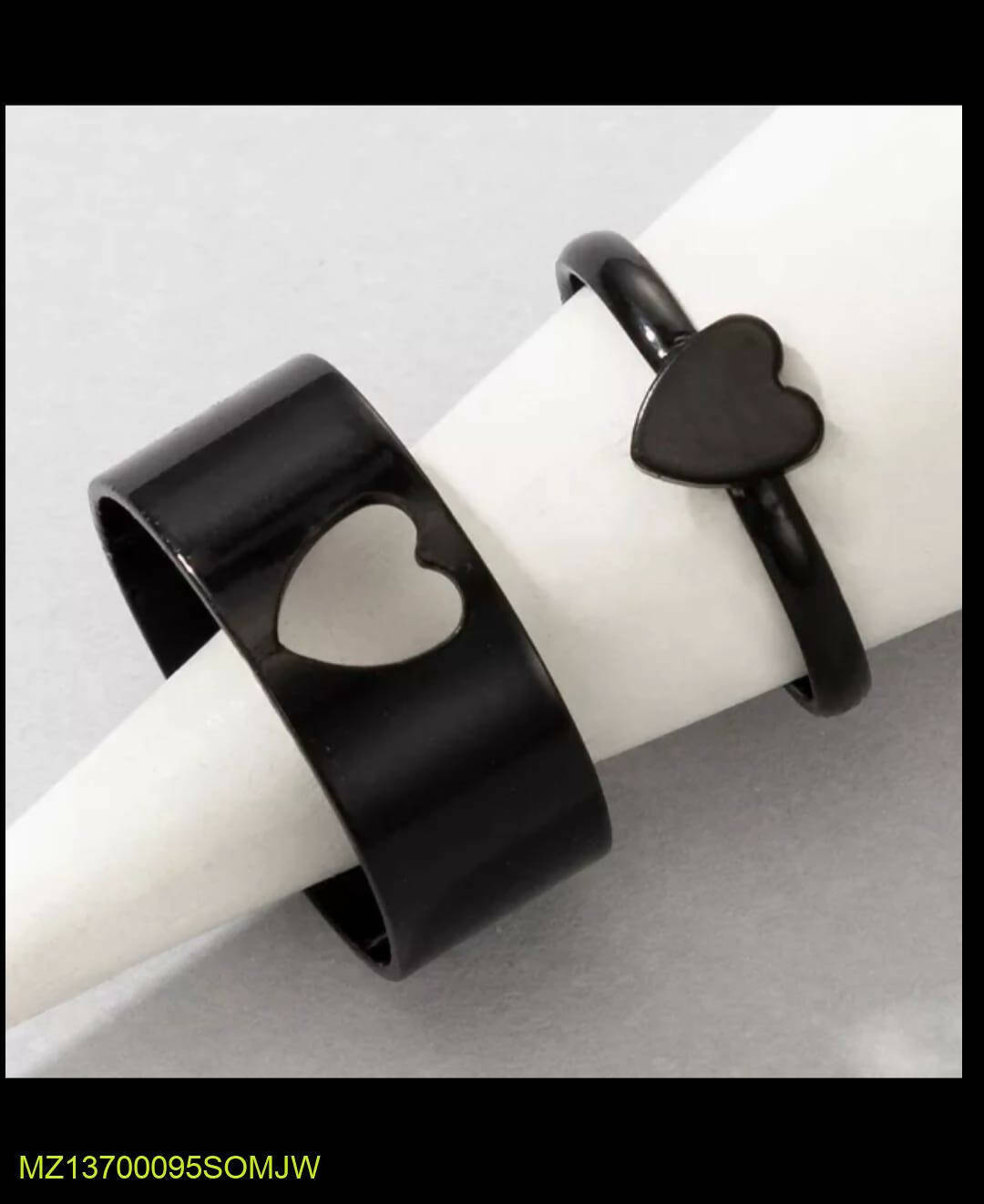 Pair of Trendy Couple Heart Rings | Men & Women Accessories |Brand New