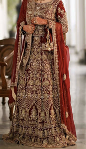 Ajwa bridal | Heavy bloody red bridal dress | Women Bridals | Worn Once