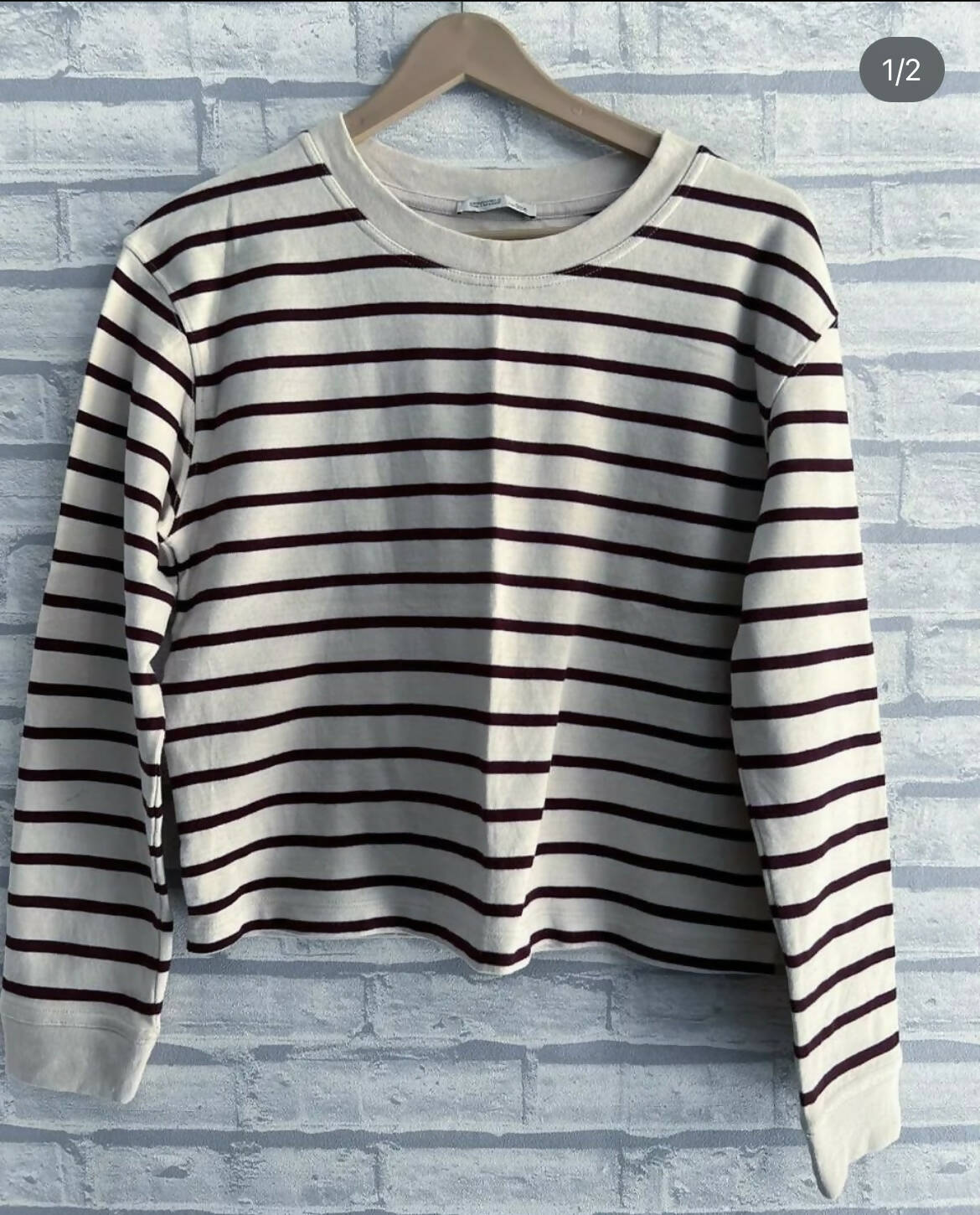 Zara | Stripped Cropped Sweatshirt | Women Tops & Shirts | Small | Preloved