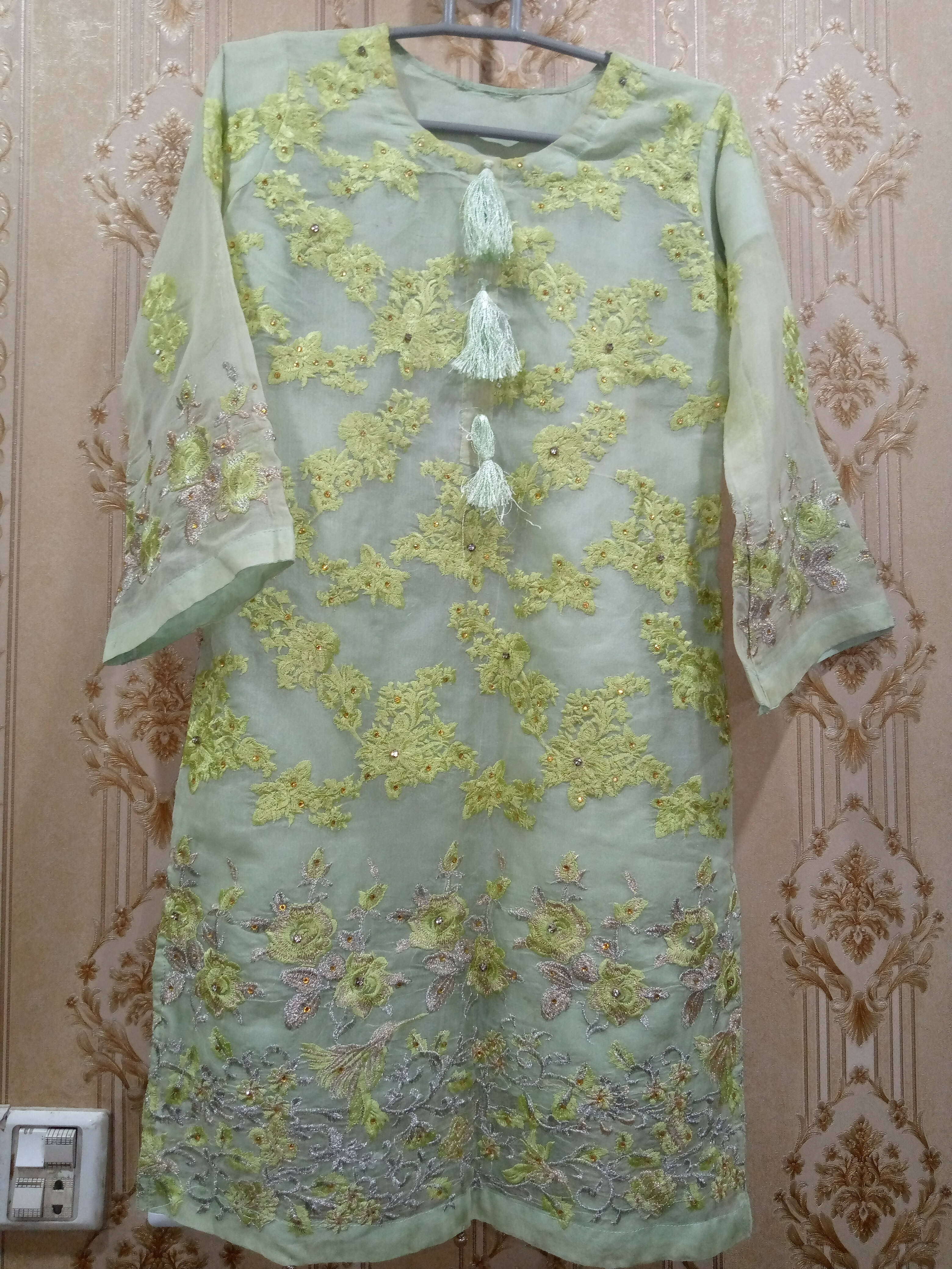 Paper Cotton Beautiful 3 Pc Embroidered Dress (Size: S ) | Women Formals | Worn Once