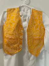 Yellow Waistcoat White Shalwar Kameez | Boys Shalwar Kameez | Size:1-2 Yrs | Preloved