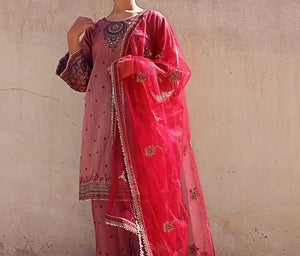 Pink Embroiderd Suit | Women Locally Made Formals | Large | Worn Once