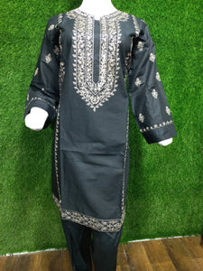 Agha Noor | Black Embroidered 2 Piece Suit | Women Locally Made Kurtas | Brand New