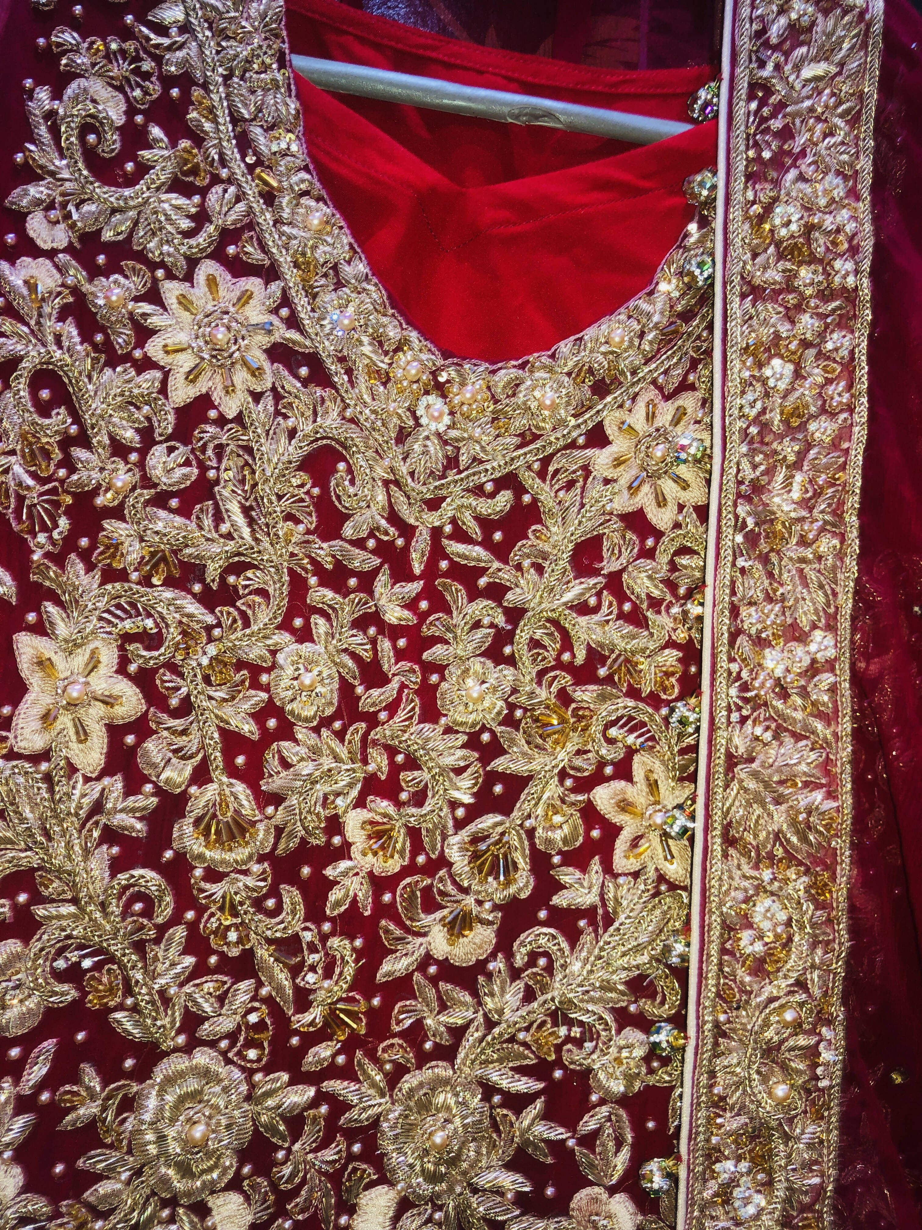 Atiya boutique | Embroidered Bridal Frok | Women Bridals | Medium | Worn Once