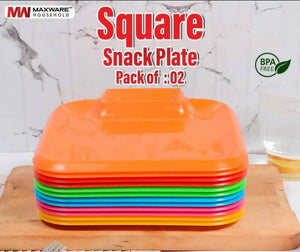 Pack of 2 square shape snack plates | For Home (Kitchen) | New