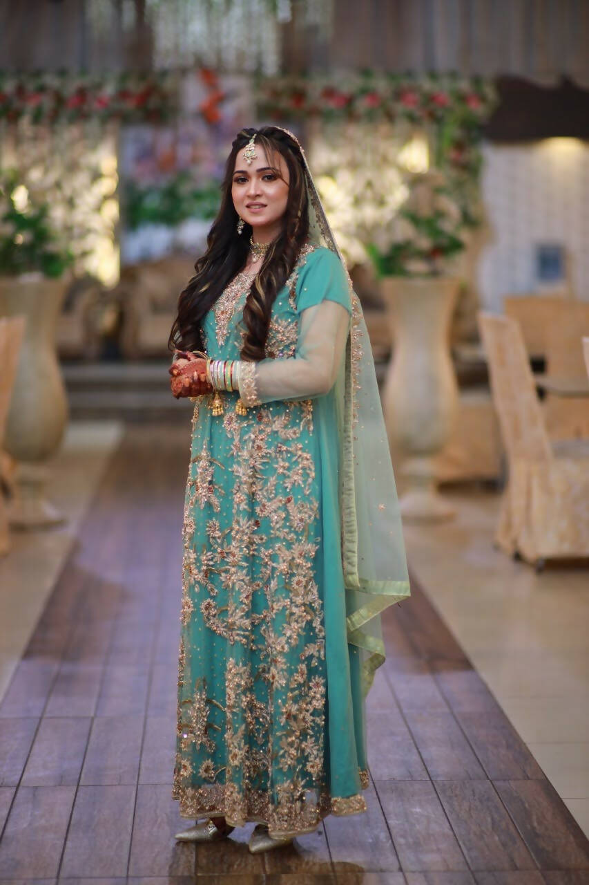 Blue Refined Walima Bridal maxi | Women Bridals | Medium | Worn Once