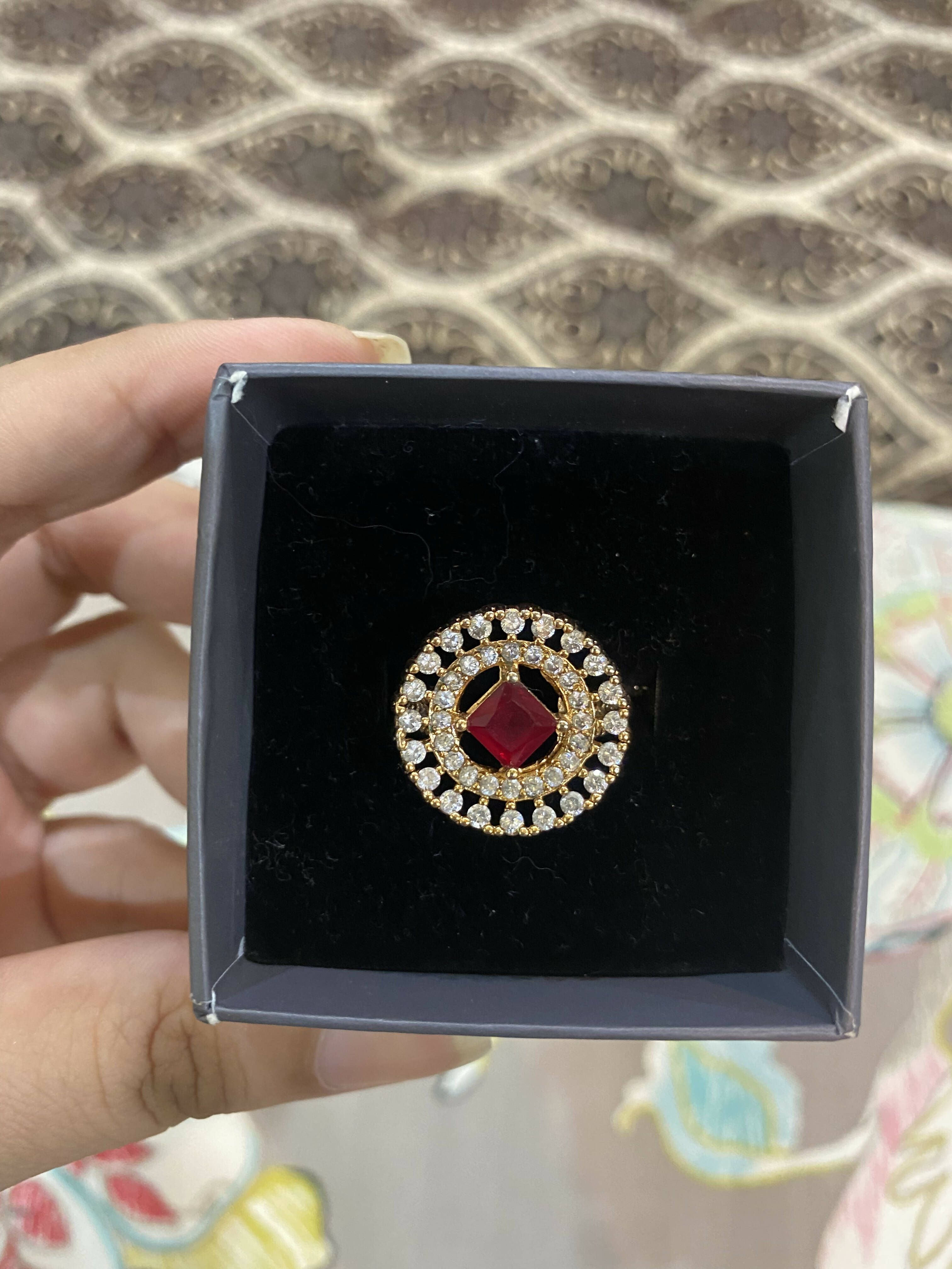 Red Stoned Ring| Women Jewelry | Rings |Size: 8| New