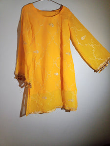 Yellow Mayoun Suit | Women Locally Made Formals| Medium | Preloved