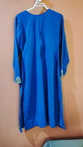 3 piece blue fancy formal dress (Size: M ) | Women Frocks & Maxis | New