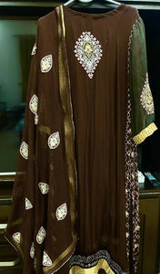 Fancy brown dress (Size: L ) | Women Formals | Worn Once