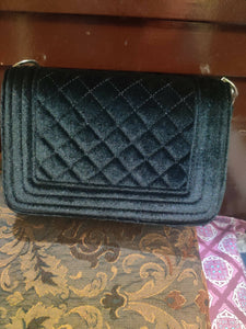 Black Velvet Bag | Women Bags | Small | Worn Once