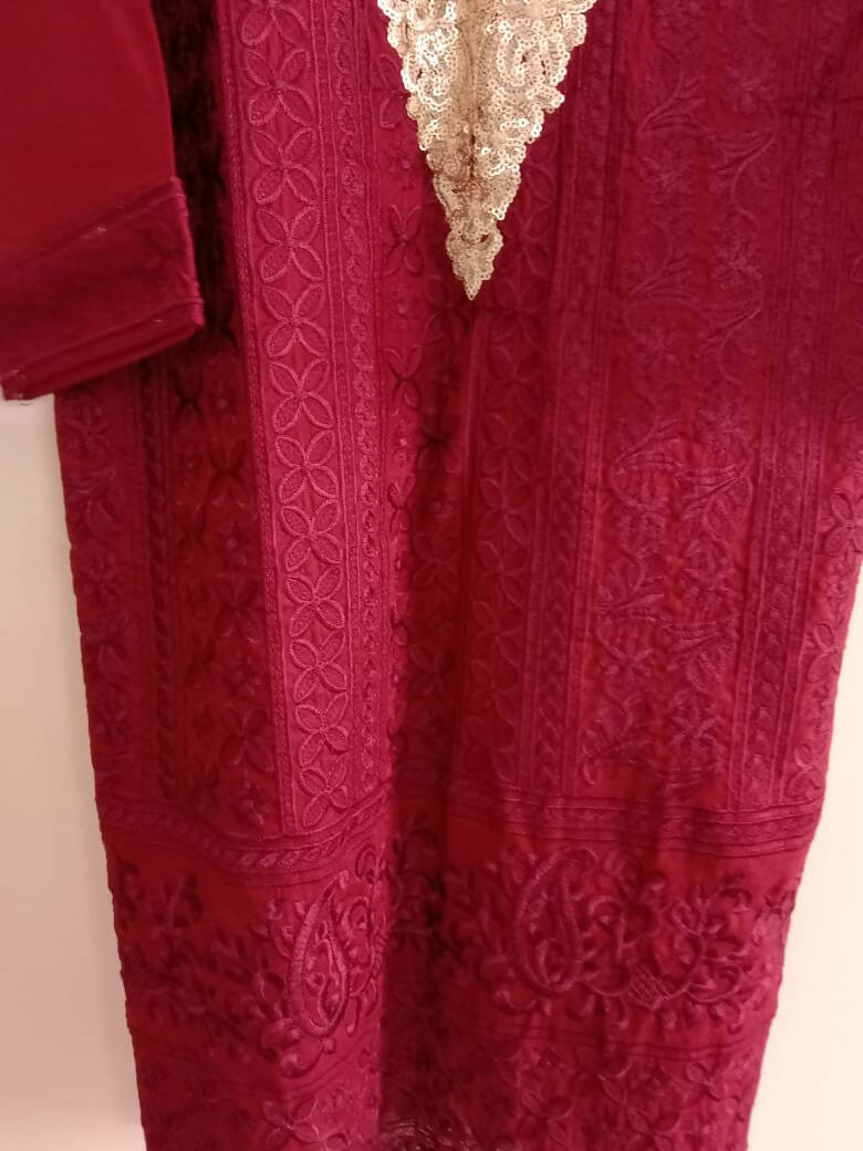 Maroon formal Kurta | Women Locally Made Kurta | X Small | Preloved