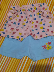 Pack of 2 Shorts for girls (Size: 0 to 3 months ) | Girls Bottoms & Pants | Preloved