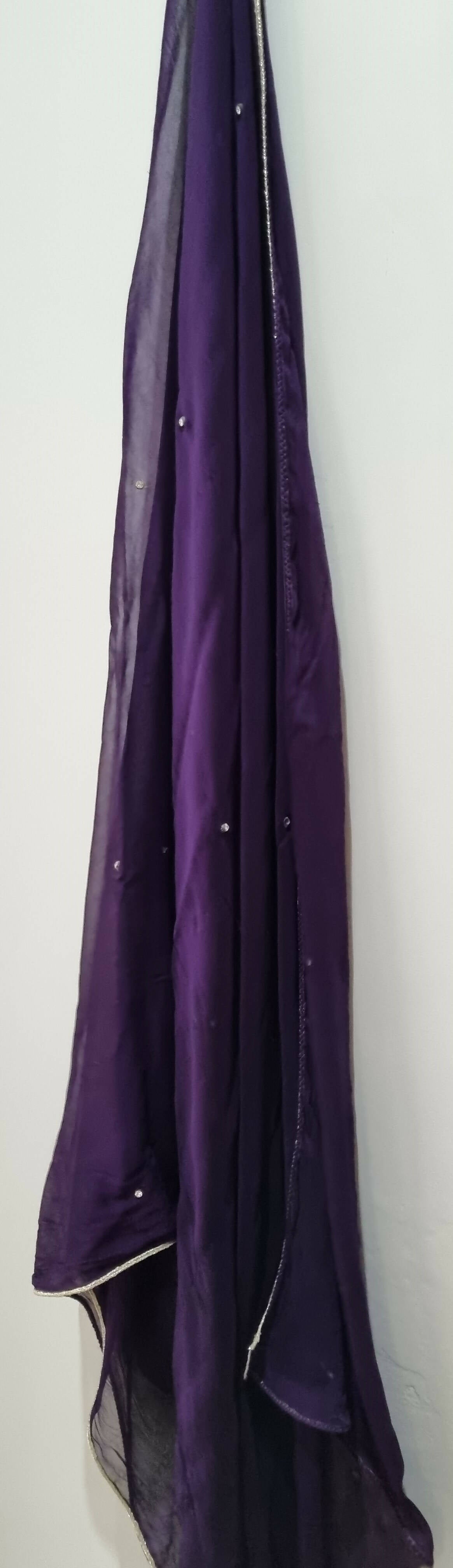 Pista green and dark purple long frock | Women Frocks & Maxis | Small | Preloved