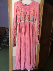 Maryam Fashion Collection | Pink Long Frock (Size: S ) | Women Froks & Maxis | Worn Once