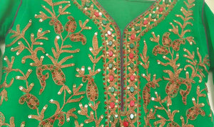 Khaadi | Green Formal wear Embroidery shirt | Women Branded Kurtas | Preloved