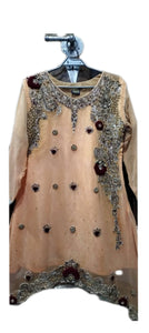 Dar ul libas boutique | Beige embroidered suit | Women Formals | Preloved