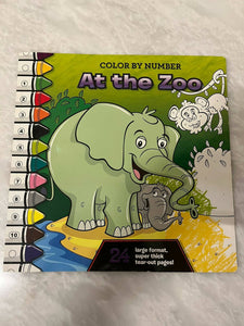 Color By Number At the Zoo Book | Book | Brand New