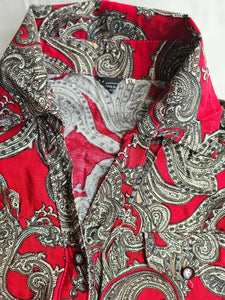 Printed Red Tunic | Women Locally Made Kurta | Large | Worn Once