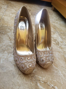 ECS | Golden Heels | Women Shoes | Worn Once