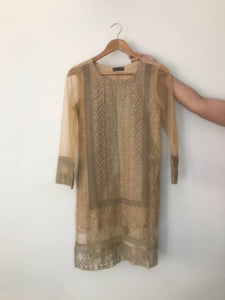 Dhanak | Net Kurta & Jamawar Pants | Women Branded Formals | Preloved