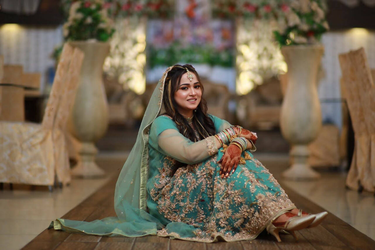 Blue Refined Walima Bridal maxi | Women Bridals | Medium | Worn Once