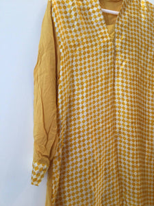 Yellow/Mustard suit (Size: XL) | Women Locally Made Kurta | Preloved