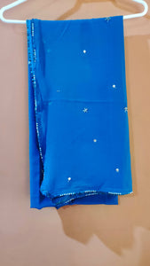 3 piece blue fancy formal dress (Size: M ) | Women Frocks & Maxis | New