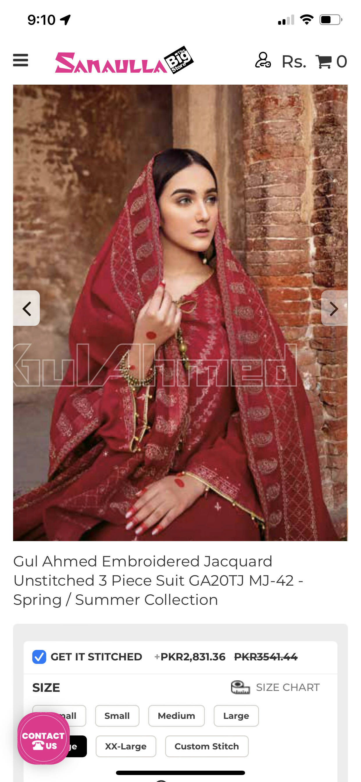 Gul Ahmad | Maroon luxury 3 PC suit | Women Branded Formals | Large | Worn Once