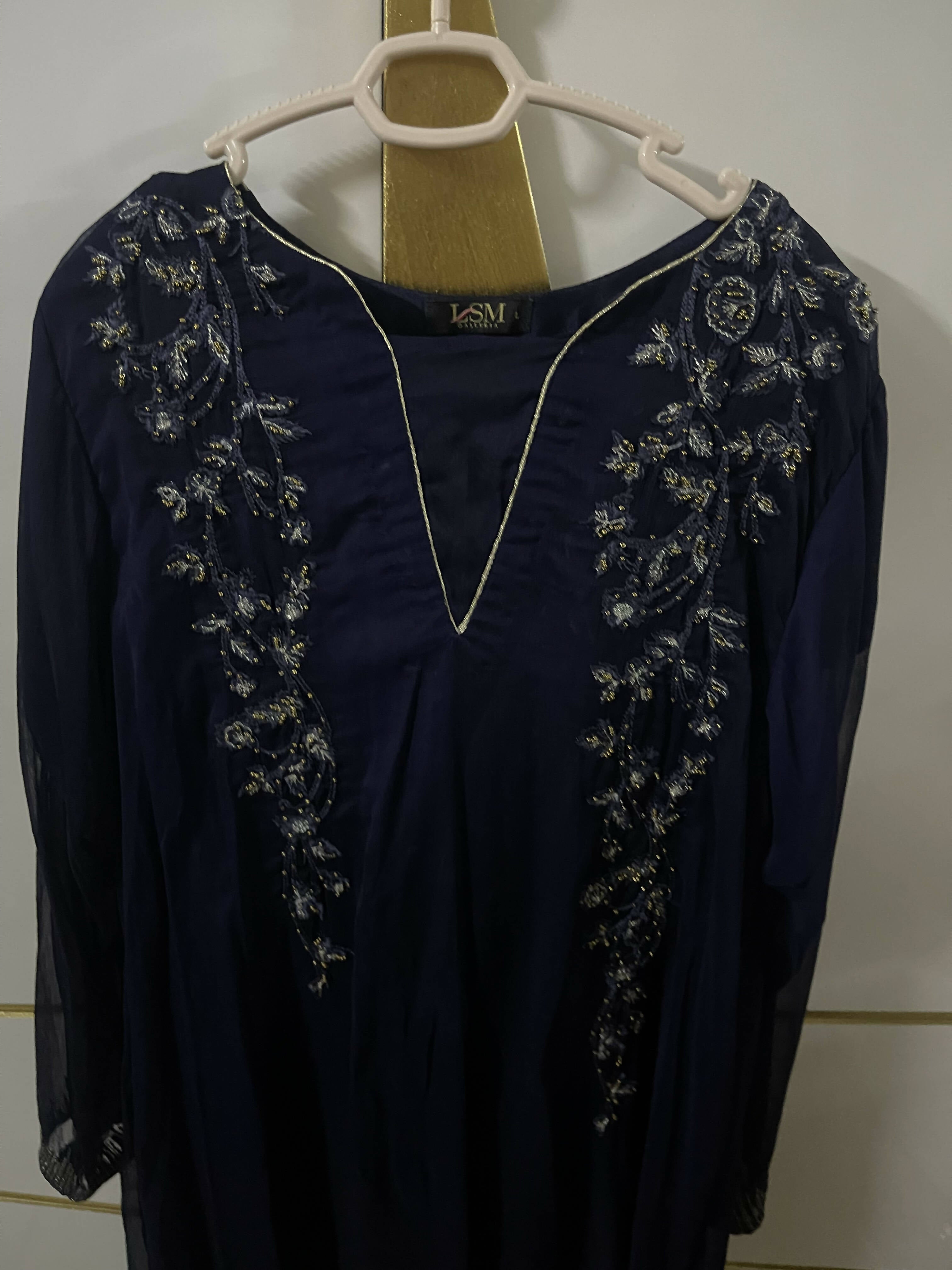 Lakhany | Royal Blue Embroided Frok | Women Froks & Maxis | Large | Preloved