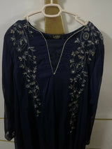 Lakhany | Royal Blue Embroidered Frock | Women Frocks & Maxis | Large | Preloved