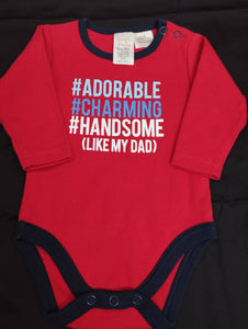 Ollies Place | Red Bodysuit| Baby Bodysuits & Onesies |0 to 3 Months | Brand New With Tags