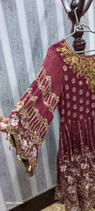 Elegant Maroon Dress | Four Piece Dress | Ghararas, Shararas & Lehangas | Medium | Preloved