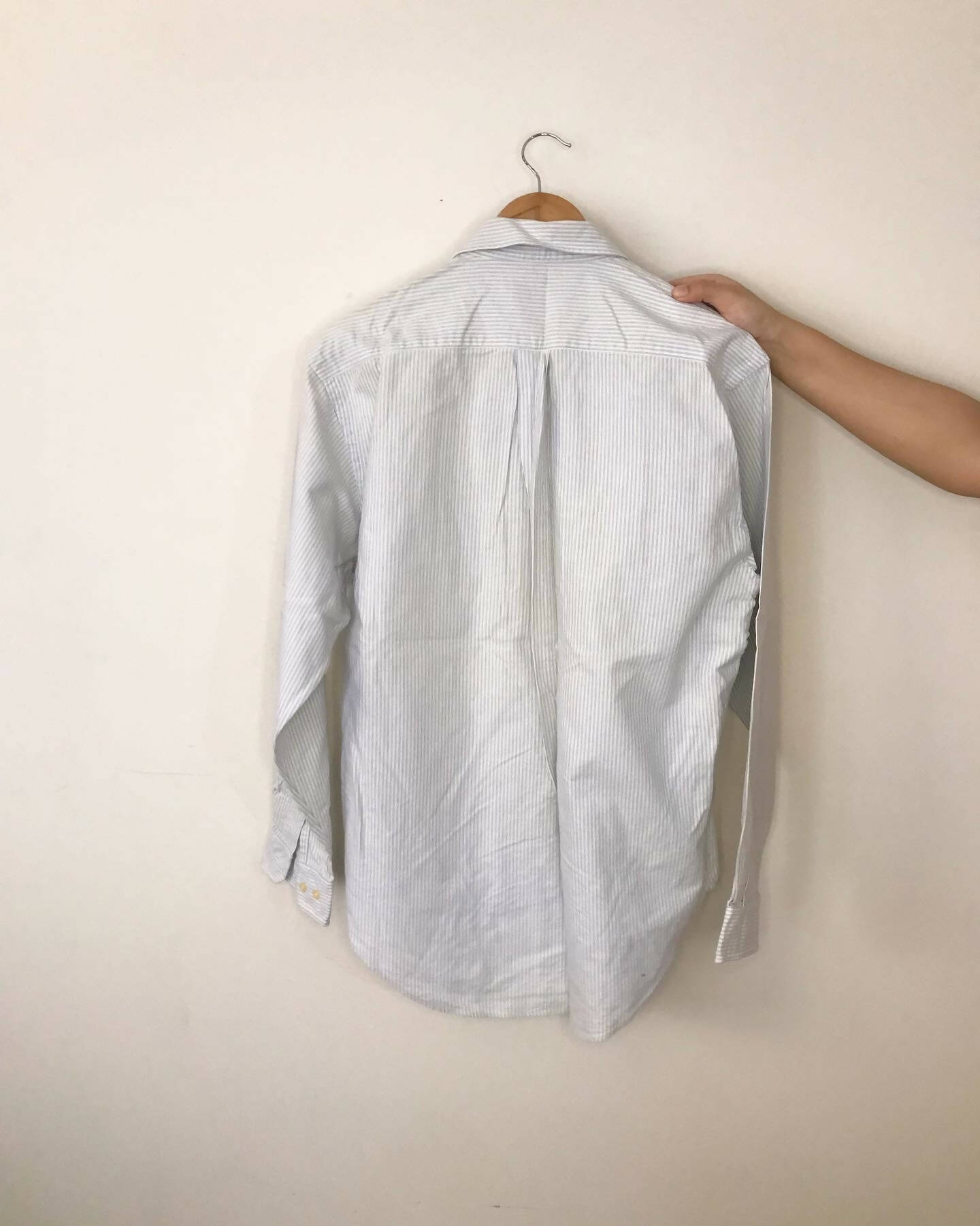 White Formal Striped Shirt | Men Button Down Shirt | Preloved