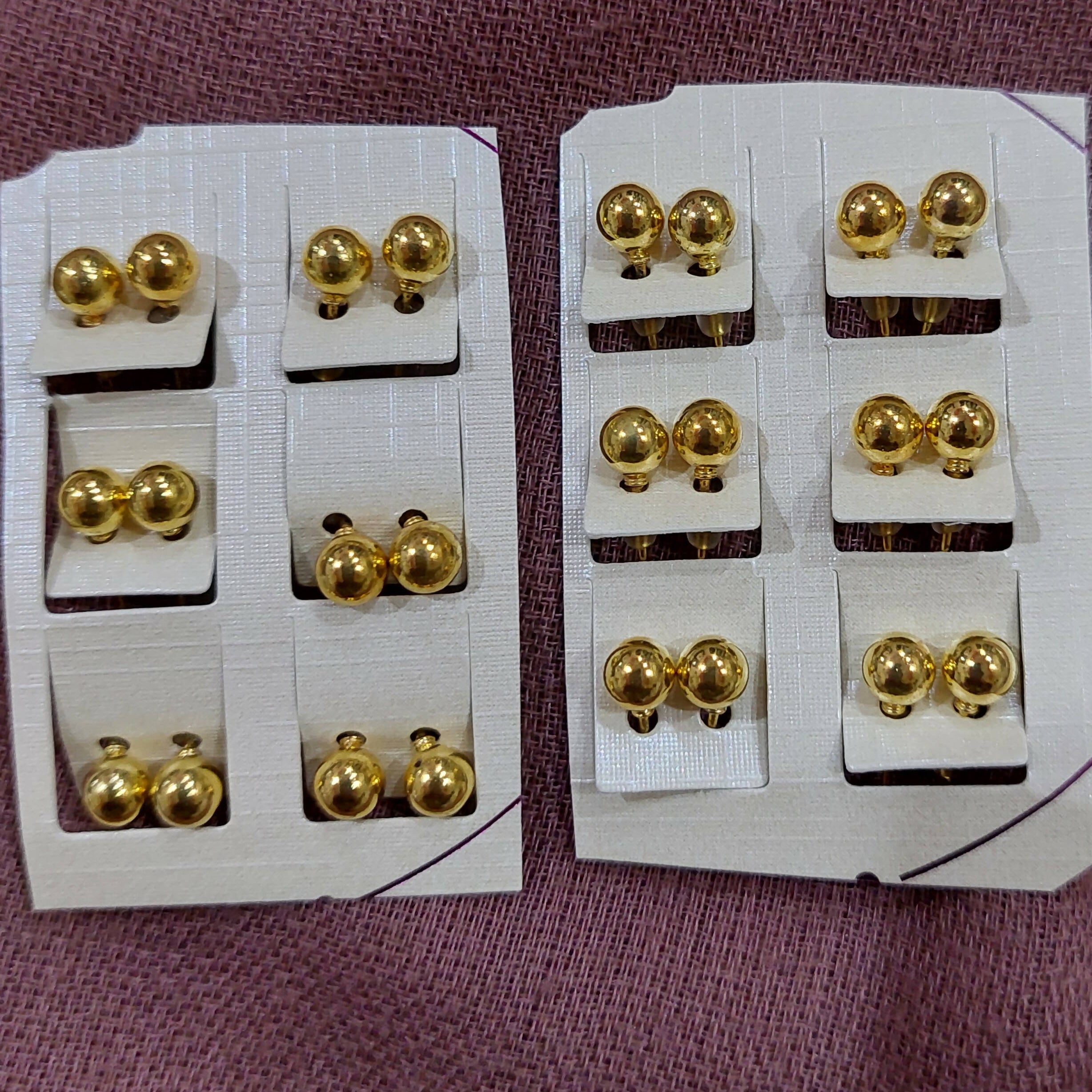 12 Golden Studs Earrings | Women Jewellery | Small | Brand New with Tags