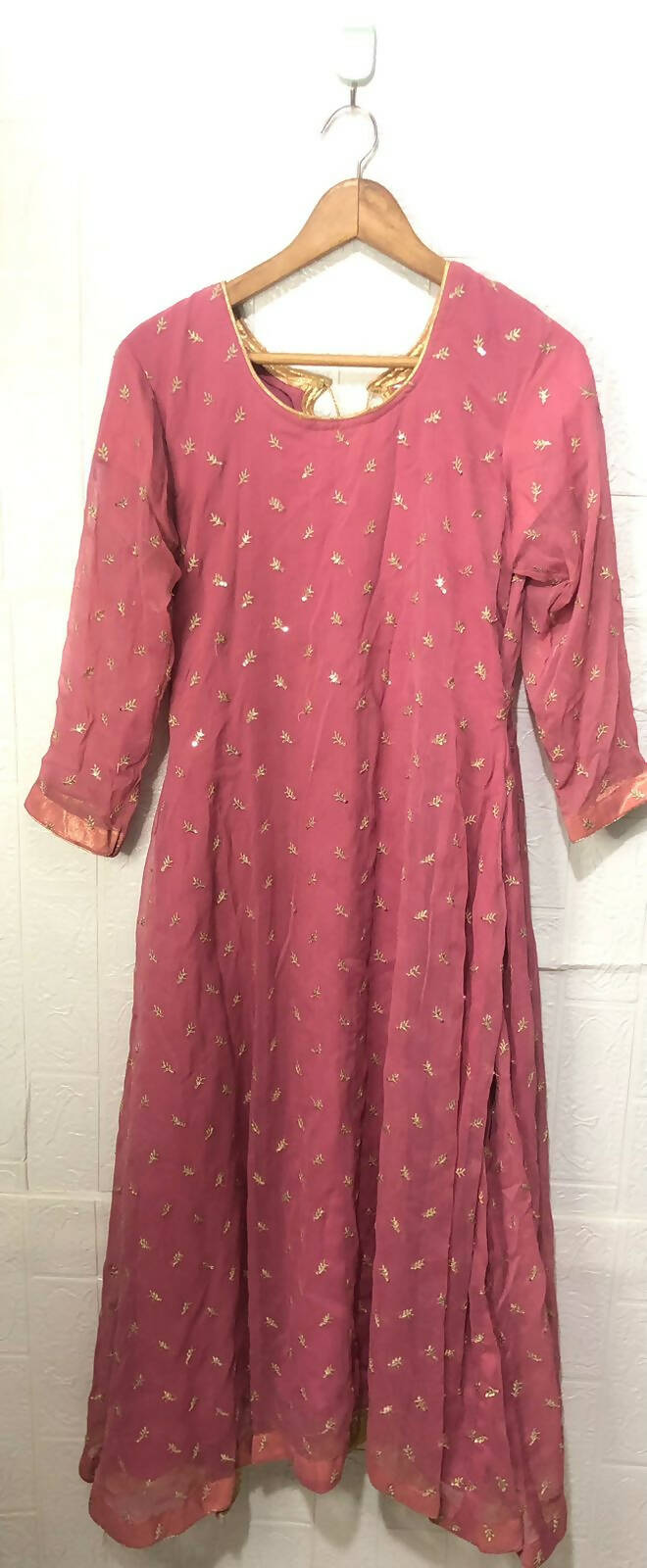 Pink Chiffon Long Frok Suit | Women Locally Made Formals | Medium | Worn Once