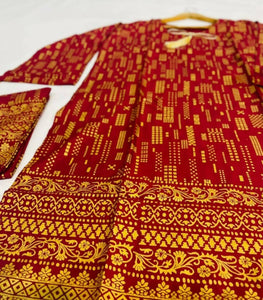 Red Printed 2 Pc Women Stitched Suit | Women Locally Made Formals | Brand New