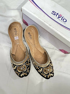 Stylo | Beautiful Black Khussas ( Size: 38 ) | Women Shoes Khussa | Brand New With Tags