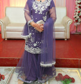 Purple embroidery gharara suit | Women Locally Made Formals | Large | Worn once