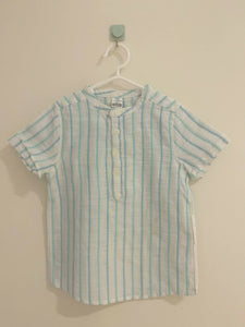 LC Walkiki | Blue White Striped Shirt (24-36 months) | Boys Tops & Shirts | Preloved