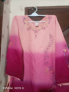 Two piece winter dress with pathani shalwar. (size:M) | Women Formals| Worn Once.