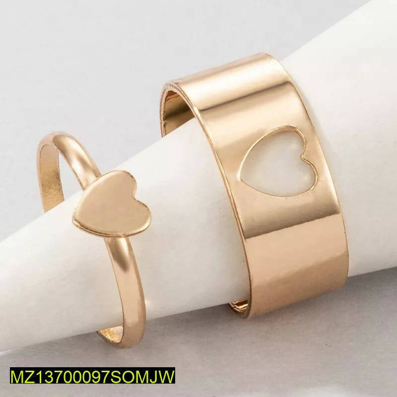 Pair of Trendy Couple Heart Rings | Men & Women Accessories |Brand New