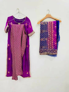 Purple Banarsi Suit| Women Locally Made Formals | Medium | Preloved