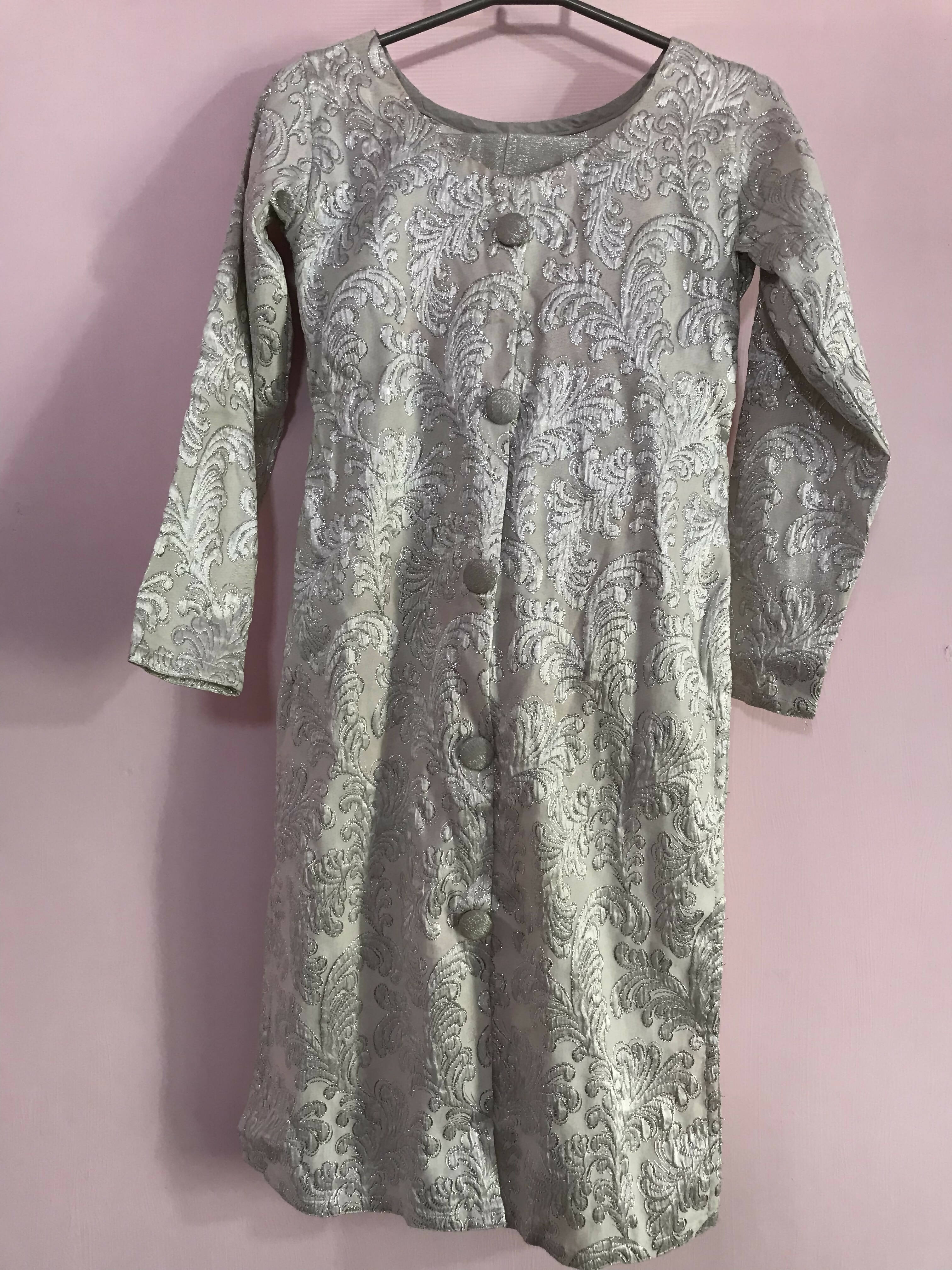 Silver formal 2 PC Suit | Women Locally Made Formals | Small | Preloved