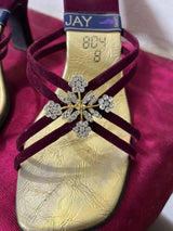 Jay Shoes | Maroon Velvet Heels | Women Shoes | Size: 8 | Preloved