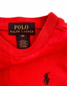 POLO BY RALPH LAUREN | BABY BOY | SHORT SLEEVE T-SHIRT | RED | PRELOVED